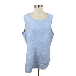 SOUTH STREET LINEN SOST Portland Maine Blue Lagenlook Tunic Beachy Coastal 3 XL